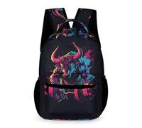 WECECE Sac à Dos Taureau Bison Élèves 6-8 Ans Sac Scolaire Vache Buffle CP-CE2 Enfants Cartable Scolaire Durable 43x32x15 cm Loisirs Quotidien Livres Cahiers