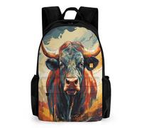 WECECE Sac À Dos Taureau Scolaires Enfant Filles Garçons Sac 4ème Cartables 3D Pour 6-16 Année Étudiant Outdoor Voyage École