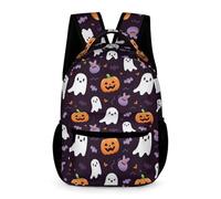 WECECE Sac à Dos Thème Halloween Thème Halloween Élèves Garçon CE2-CM1 Cartable Scolaire Fantôme Fille 10-13 Ans Sac Scolaire Livres Cahiers Gourde École Voyage Loisirs