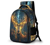 WECECE Sac à Dos Thème Renne CE1 CE2 pour Filles et Garçons Cartable Élan 14 Ans Sac d'École Léger Porte de Réfrigérateur pour École Promenade Sorties School Bag Cadeau du Nouvel