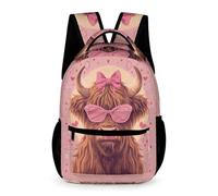 WECECE Sac À Dos Vache des Highlands Enfants Sac Animal Taureau Print Cartable Pour CP/CE1 Rucksacks De Motif Pour Les Garçons En Bas Âge Filles