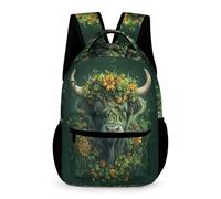 WECECE Sac À Dos Vache des Highlands Pour Filles, Enfants Sacs D'école Primaire Léger Cartable Imprimé Animal Taureau Scolaire Sac À Livres Décontracté De Voyage Pour 6-10 Ans