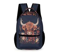 WECECE Sac À Dos Vache des Highlands Sacs École Pour Enfants 7 Ans, Cartable Animal Taureau Print Primaire Fille Et Garçon, Sac D'école Idéal Pour Voyage, Loisirs