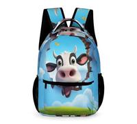 WECECE Sac À Dos Vache Garcon, Léger Cartable Animal Vache Filles Enfant CM1/4ème Primaire 10 Ans Mignon Sac À Dos Fille Garçon Pour A4 Dossier Voyage