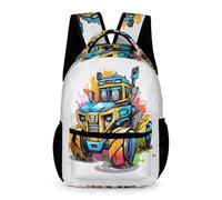 WECECE Sac À Dos Véhicule de Génie Mécanique Scolaire CArtable Tracteur Quatrième Fille Garcon Backpack Loisir Sacs De Voyage Sac À D'école Léger Rucksack Pour Enfant 6,7,8,9Ans