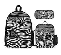 WECECE Sac à Dos Vision Enfant Primaire 3 Pièces, Cartable Vertige Garçon Fille avec Sacs Déjeuner et Trousse Crayons, Sac Ecole Élèves