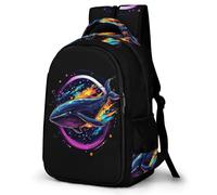 WECECE Sac À Dos Whale Pour Garçons Adolescents, Cartable Primaire De Grande Capacité Pour Le Collège, Sac College Garcon Marine Life À La Mode L'École Et Les Voyages