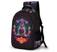 WECECE Sac Collège Bouddha Lotus Primaire CE2 CM1 Fille Garçon Cartable Bouddhisme 7-11 Ans Sac à Dos Durable Grand Format pour École Usage Quotidien, School Bag Rentrée Scolaire et Cadeau