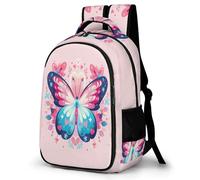 WECECE Sac Collège Imprimé Papillon 3D Élèves Collège Fille Garçon Cartable Papillon 7-11 Ans Sac à Dos Durable Grand Format pour École Usage Quotidien, School Bag Rentrée Scolaire et Cadeau