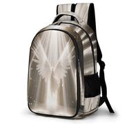 WECECE Sac Collège Wings Élèves Collège Fille Garçon Cartable Motif Anges 7-11 Ans Sac à Dos Durable Grand Format pour École Usage Quotidien School Bag Rentrée Scolaire et Cadeau