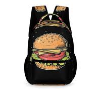 WECECE Sac D École Burger Print Sacs Imperméable Sac À Dos Motif de Nourriture CArtable Fille Primaire Garcon CE1/CE2