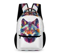 WECECE Sac D École Loup Sacs Imperméable Sac À Dos Animal Loup Cartable Fille Primaire Garcon CE1/CE2