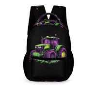 WECECE Sac d'École Agricole Tracteur Garçons Filles 10 Ans Sac Scolaire Imprimé Voiture Classes CM1 Backpack Léger Durable Livres Gourde Parapluie Rentrée Scolaire Voyage