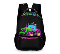 WECECE Sac d'École Agricole Tracteur Garçons Filles 10 Ans Sac Scolaire Imprimé Voiture Classes CM1 Backpack Léger Durable Livres Gourde Parapluie Rentrée Scolaire Voyage