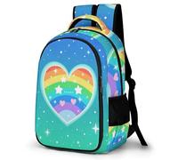 WECECE Sac d'École Amour Motif CM1 CM2 pour Filles et Garçons Sac Multicolore 9 Ans Léger Durable À la Mode pour Ordinateur Portable 14 Pouces Cours Voyage et Loisirs