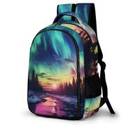 WECECE Sac d'École Aurore Primaire CE1 CE2 Fille Garçon Sac à Dos Beau Paysage 8-13 Ans Cartable Léger Grand Format pour École Voyage Loisirs, Backpack Rentrée Scolaire et Cadeau