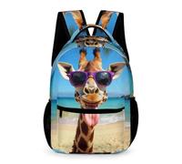 WECECE Sac d'École Drôle Girafe Maternelle Primaire 7 Ans Sac à Dos Animal CE1-CE2 Garçons Filles Élèves Cartable Scolaire Bretelles Réglables Fournitures Gourde École Voyage Loisirs