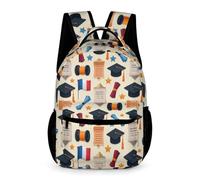 WECECE Sac d'École France Drapeau CM1-CM2 pour Garçons Filles Sac Scolaire Thème Remise de Diplôme 6-10 Ans Bookbag Cahiers Bouteille Parapluie Promenade Sorties École