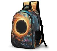 WECECE Sac d'École Galaxie Espace Primaire CE1 CE2 Garçons et Filles Cartable Cosmique Noir Trou 8-11 Ans Léger Grand Format pour Rentrée Cours Voyage et Randonnée Usage Quotidien