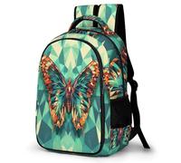 WECECE Sac d'École Imprimé Papillon 3D CP CE1 Fille Garçon Sac à Dos Papillon 10 Ans Cartable Imperméable Durable pour École Voyage Loisirs, Backpack Rentrée Scolaire et Cadeau