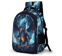 WECECE Sac d'École Maléfique Dragon Illustration Adolescents 11 Ans Cartable Scolaire Dragon Garçon Collège Sac Collège, pour Élèves Léger Scolaire Usage Quotidien Promenade