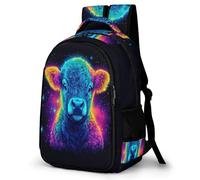 WECECE Sac d'École Mignon Vache Highland Garçons 9 Ans Cartable Scolaire Bovin Filles CE1 Cartable pour Élèves À la Mode Imperméable Usage Quotidien Promenade Daypack