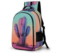 WECECE Sac d'École Motif Cactus Primaire CM1 CM2 pour Filles et Garçons Sac Design Plantes Cactus 13 Ans Grand Format Léger Durable pour Cadeau du Nouvel An École Voyage et Loisirs