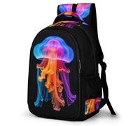 WECECE Sac d'École Motif Méduse CM1 CM2 pour Filles et Garçons Sac Vie Marine 9 Ans Léger Durable À la Mode pour Ordinateur Portable 14 Pouces Cours Voyage et Loisirs