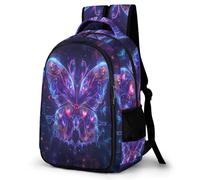 WECECE Sac d'École Papillon CM1 CM2 Garçons et Filles Cartable Imprimé Papillon 3D 12-15 Ans Léger Durable pour Ordinateur Portable 13,3 Pouces École et Usage Quotidien Rentrée Scolaire