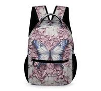 WECECE Sac d'École Papillon Garçons Filles 13 Ans Cartable Scolaire Papillon 3D Motif 4e Enfants Sac à Dos Léger Durable 43x32x15 cm Balade Études Usage École