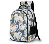 WECECE Sac d'École Shiba Inu Chiot Primaire CM1 CM2 pour Filles et Garçons Sac Motif Mignon Chien 13 Ans Grand Format Léger Durable pour Cadeau du Nouvel An École Voyage et Loisirs