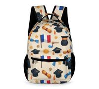 WECECE Sac d'École Thème Remise de Diplôme Enfants Garçons 10 Ans Sac à Dos France Drapeau Filles CM1 Cartable Scolaire Livres Cahiers Gourde Cadeau d'Anniversaire École