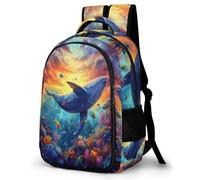 WECECE Sac Ecole Whale Garçon Collège, Cartable Marine Life Adolescent Scolaire Durable, Sac À Dos Primaire Fille Grande Capacité Pour École Et Loisirs