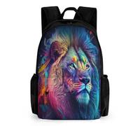 WECECE Sac Lions Pour Filles, Enfants Sacs D'école Primaire Léger Cartable Le Roi des Animaux Scolaire Grande Capacité Sac À Livres Décontracté De Voyage Pour 8-16 Ans