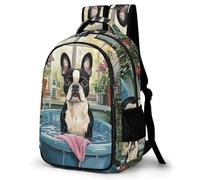 WECECE Sac Scolaire Amusant Chien Motif CE2 CM1 CM2 Fille Garçon Cartable Mignon Chiot 14 Ans Léger Durable À la Mode pour Cours Voyage Loisirs et Usage Quotidien Rentrée Scolaire