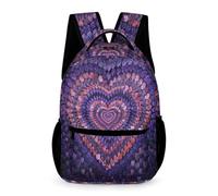 WECECE Sac Scolaire Cœur Design Adolescents 8-12 Ans Sac à Dos Amour Cœurs CE2-5e Élèves Cartable Pratique 43x32x15 cm pour Promenade Randonnée Livres Cahiers