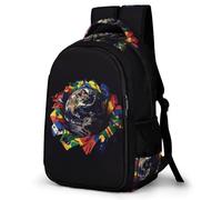 WECECE Sac Scolaire Design National Drapeau Adolescents 12 Ans Cartable Design Carte du Monde Élèves Collège Cartable Scolaire, pour Enfants Grand À la Mode Cadeau de Rentrée Loisirs