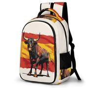 WECECE Sac Scolaire Espagnol Corrida Garçons 10 Ans Cartable Motif Animal Vache Élèves CE1 Sac d'École, pour Enfants À la Mode Imperméable Rentrée Scolaire Loisirs Backpack