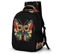 WECECE Sac Scolaire Hibou Papillon Imprimé Élèves 11 Ans Cartable Oiseau Motif Adolescents Collège Cartable Scolaire, pour Enfants Léger À la Mode Usage Quotidien Promenade