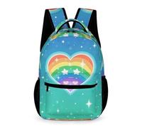 WECECE Sac Scolaire Motif Amour Garçons 12 Ans Cartable Coloré Cœur CM1-CM2 Filles Primaire Cartable Scolaire Bretelles Réglables Affaires d'École Gourde Promenade Sorties École