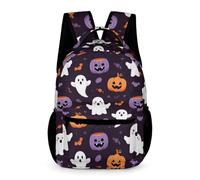 WECECE Sac Scolaire Thème Halloween Thème Halloween Enfants Garçons Filles 9 Ans Cartable Fantôme CP-CE2 School Bag Cahiers Bouteille Parapluie Promenade Sorties École