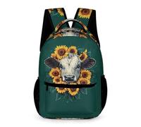 WECECE Sac Scolaire Vache pour Garçons 9-13 Ans Cartable Scolaire Motif Taureau Filles Primaire CP-CE2 School Bag Bretelles Réglables Affaires d'École Gourde Promenade Sorties École