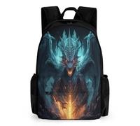 WECECE Sacs À Dos Pour Enfant Avec Dragon Grande Capacité Sac Portés Dos Pour Fille Garçons Cartable Dragon Adolescent CE1/CM1