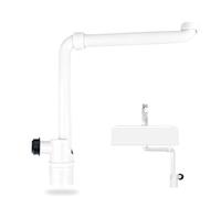 Weciau 1 1/4 Pouce Siphon Lavabo, Siphon Evier Gain de Place Réglable à 360°, Syphon Lavabo Salle de Bain, Evacuation Lavabo pour Cuisine (Blanc, Plastique)