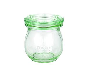 Weck 49854 Lot de 12 mini bocaux en forme de tulipe, 75 ml, 12 anneaux de conservation 89 x 52 mm, 24 agrafes, 2 couvercles 40 mm