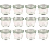 WECK 755- Mini-pots 50ml 755, sans anneaux ni pinces, transparent (paquet de 12)