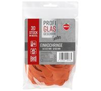 Weck 76133 Lot de 30 anneaux en caoutchouc 54 x 67 mm Ø 60 mm (joints d'étanchéité en caoutchouc, bocaux de conserve), Orange