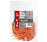 Weck 76134 Lot de 30 anneaux en caoutchouc 74 x 86 mm Ø 80 mm (joints d'étanchéité en caoutchouc, bocaux) Orange