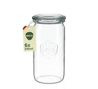 Weck Bocal de Bord Arrondi Cylindre, Verre, Transparent, 340 ML