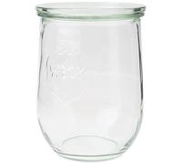 Weck Bocaux RR100 – 6 pots fraîcheur en verre, forme tulipe 1 L, accessoires, carton transparent